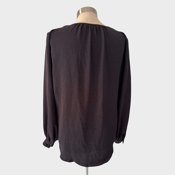Nine West Medium Black Button Front Blouse Polyester - Picture 5 of 8
